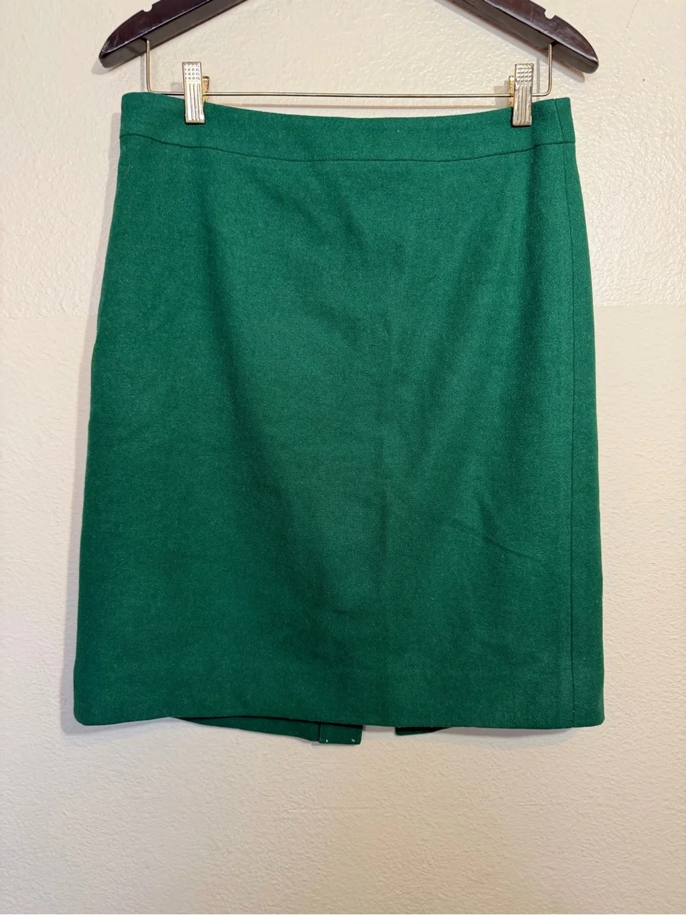 J. Crew Wool Green Women's Pencil Skirt - Classic Workwear